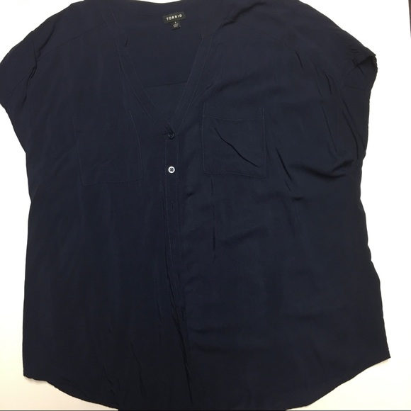 Torrid Women’s Navy Blue Button up Top Size 14 - Picture 1 of 6